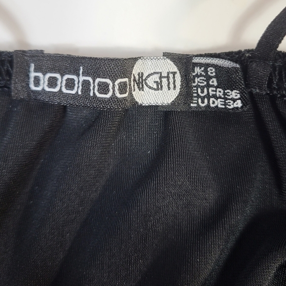 Boohoo Night Velvet Feel Black Dress - Picture 3 of 7